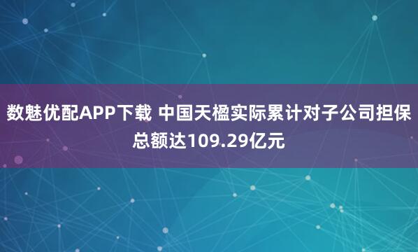 数魅优配APP下载 中国天楹实际累计对子公司担保总额达109.29亿元